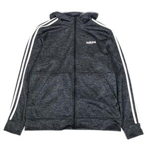 adidas Mens Tech Fleece Full Zip Hoodie Jacket Athletic Marled Gray Mens Medium